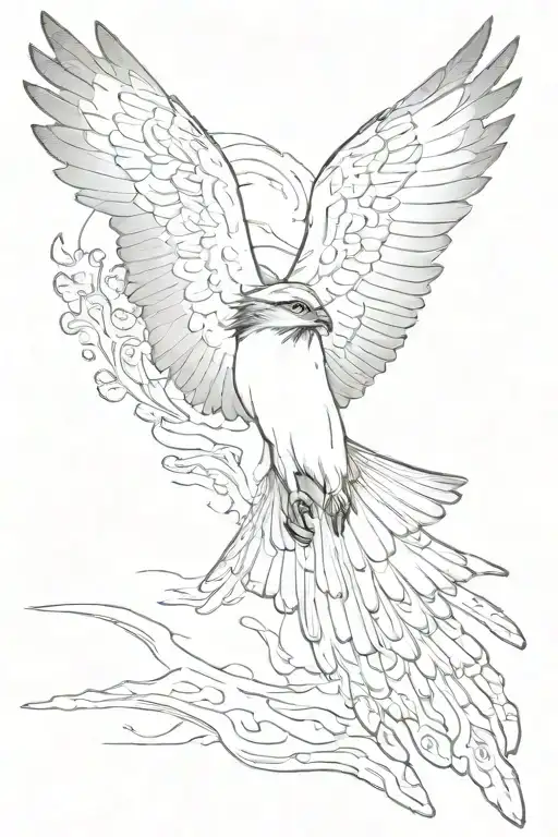 osprey bird flying tattoo design idea
