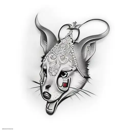 a ww2 style femboy  tattoo design idea