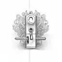 An intricate lock being opened by a unique key, representing the unlocking of potential and gaining control over ADHD. tattoo design idea