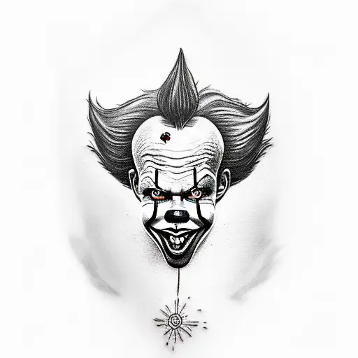 pennywise clown  tattoo design idea