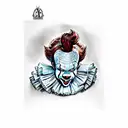 pennywise clown  tattoo design idea