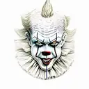 pennywise clown  tattoo design idea
