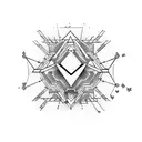 A bar graph showing exponential growth with a data scientist analyzing it tattoo design idea