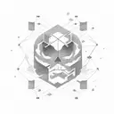 A bar graph showing exponential growth with a data scientist analyzing it tattoo design idea