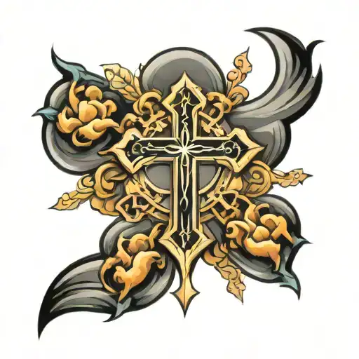 Create a small tattoo that represents god with a cross in it tattoo design idea