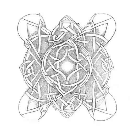 octagram like celtic nod tattoo design idea