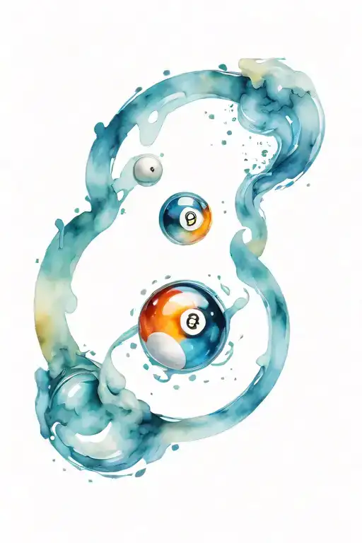 enso 8 ball pool tattoo design idea