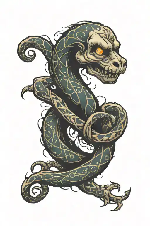 dark mark harry potter tattoo design idea