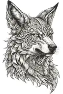 valkyrie Greya Wolf face tattoo design idea