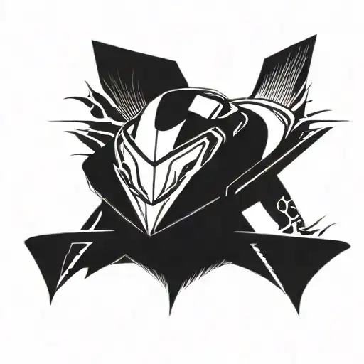 A futuristic jet ski powered by dragon energy tattoo design idea