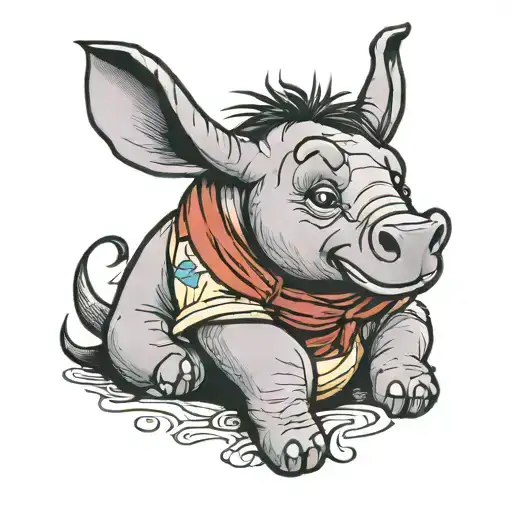 eeyore from Winnie the pooh sitting tattoo design idea
