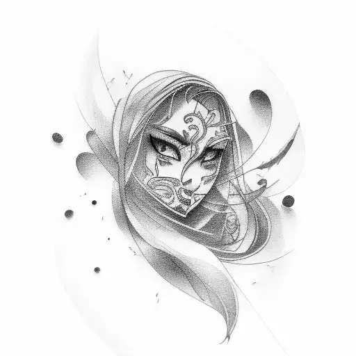 Shadow of a ather, a wife and their 5 kids tattoo design idea