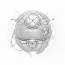 Minimalist Pokeball tattoo design idea