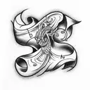 The struggle of good with evil tattoo design idea