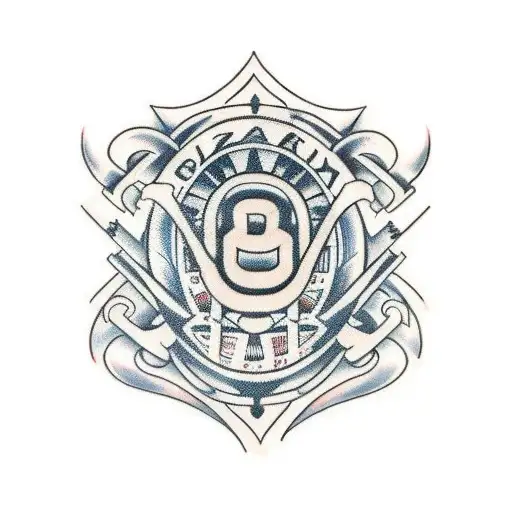 The numbers 999 with a red accent inside a jigsaw outline   tattoo design idea