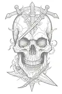 Sword in a vampire skull tattoo design idea