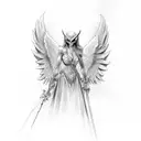 evil angel tattoo design idea