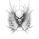 evil angel tattoo design idea