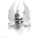 evil angel tattoo design idea