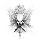 evil angel tattoo design idea