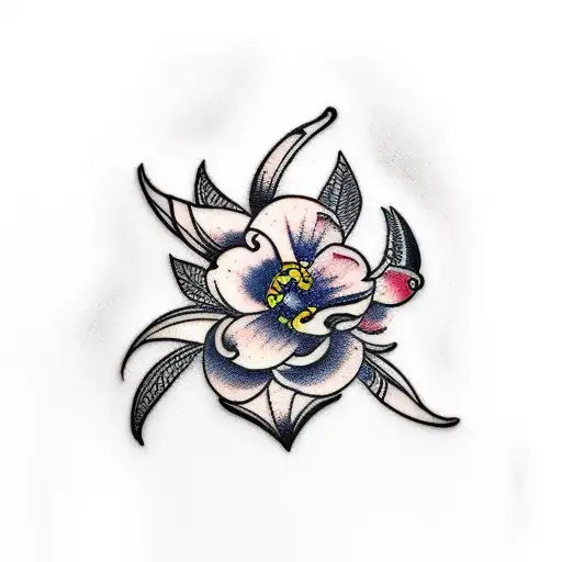 peach blossom tattoo design idea
