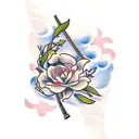 peach blossom tattoo design idea
