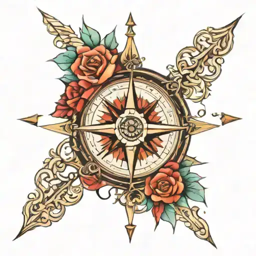 camino compass tattoo design idea