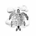 3 sea turtles  tattoo design idea