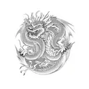 dragon and lion  tattoo design idea