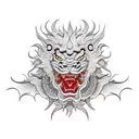 dragon and lion  tattoo design idea