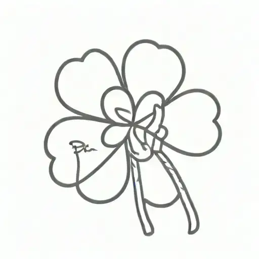 4 leaf clover with the word pa in it with 26/8/23 tattoo design idea