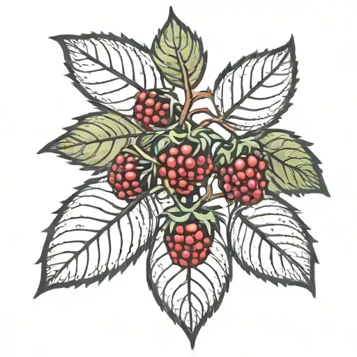 blackberry branch looking tattoo design idea