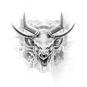 Minotaur cyberpunk  tattoo design idea