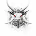 Minotaur cyberpunk  tattoo design idea