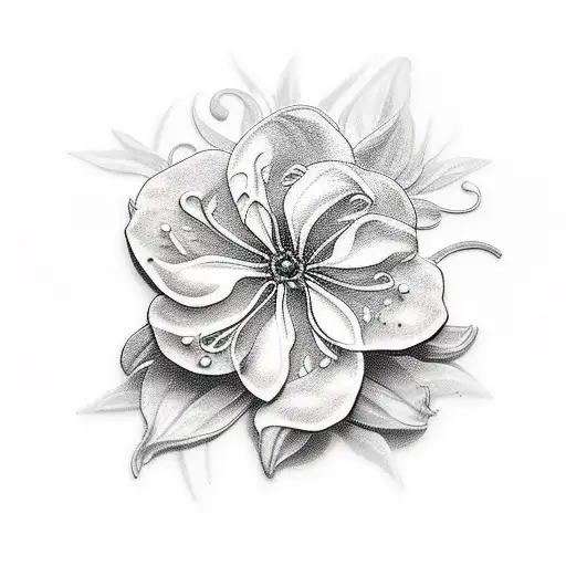 orange blossom flower tattoo design idea