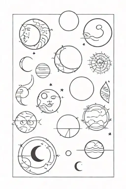 moon phases witchy style tattoo tattoo design idea