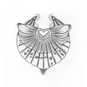 A dotwork tattoo of a scallop shell with a Saint James cross etched inside, symbolizing your love for walking and spiritual connection tattoo design idea