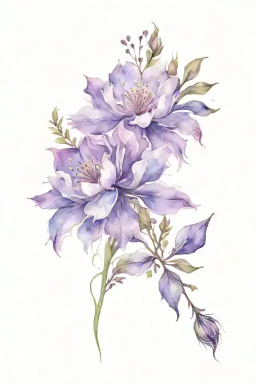 Barbara purple flowers surrounding tattoo design idea