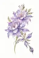 Barbara purple flowers surrounding tattoo design idea