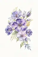 Barbara purple flowers surrounding tattoo design idea