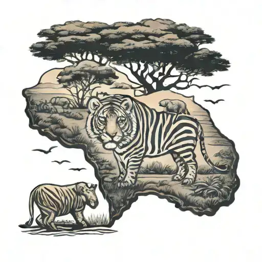 Africa, big five, south africa tattoo design idea