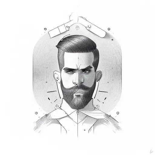 barber pole with a straight edge  tattoo design idea