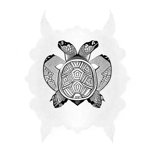 turtle Polynesian style tattoo design idea