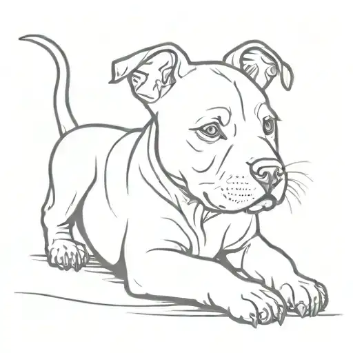 a pitbull puppy tattoo design idea