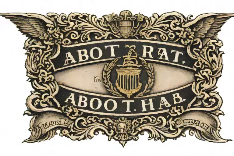 ww2 navy name plate fading into current navy nameplate saying "ABBOTT" tattoo design idea