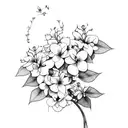 bougainvillea straight flower  tattoo design idea