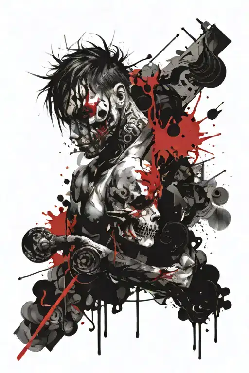good vs evil tattoo design idea