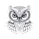 mandala with an owl tattoo design idea