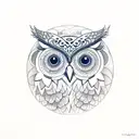 mandala with an owl tattoo design idea