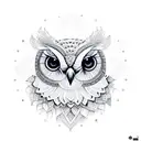 mandala with an owl tattoo design idea